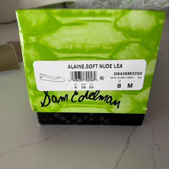 Sam Edelman Finnegan Scalloped Ballet Flats Nude Beige Size 8 NEW - Picture 2 of 3